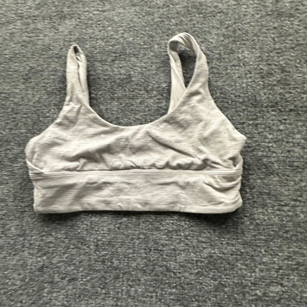 Lululemon Sports Bra Womens Size 4 Grey Space Dye Scoop Neck Athletic Yoga 29460